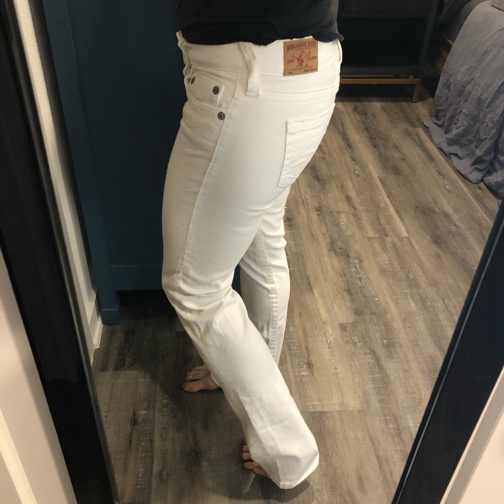True Religion Low Rise Bootcut White Denim